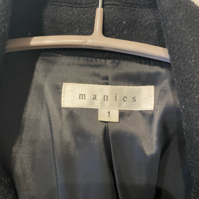 manics(マニックス)のロングコート　ブラック レディースのジャケット/アウター(ロングコート)の商品写真