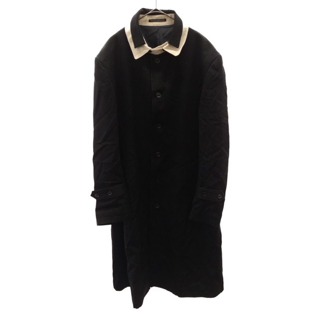 リネン100%裏地Yohji Yamamoto POUR HOMME ヨウジヤマモト プールオム 22AW WOOL TUXEDO LAYERED COLLAR JACKET HE-J32-107 重衿コートジャケット ブラック