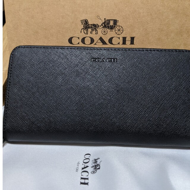 COACH 長財布　ラウンドファスナー　黒のサムネイル