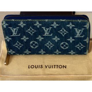 ルイヴィトン(LOUIS VUITTON)の極美品 LOUIS VUITTON モノグラムデニム ブルー 長財布(財布)