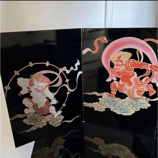 風神・雷神 」会津塗り工芸品 屏風 人気カラーの www.school38.org