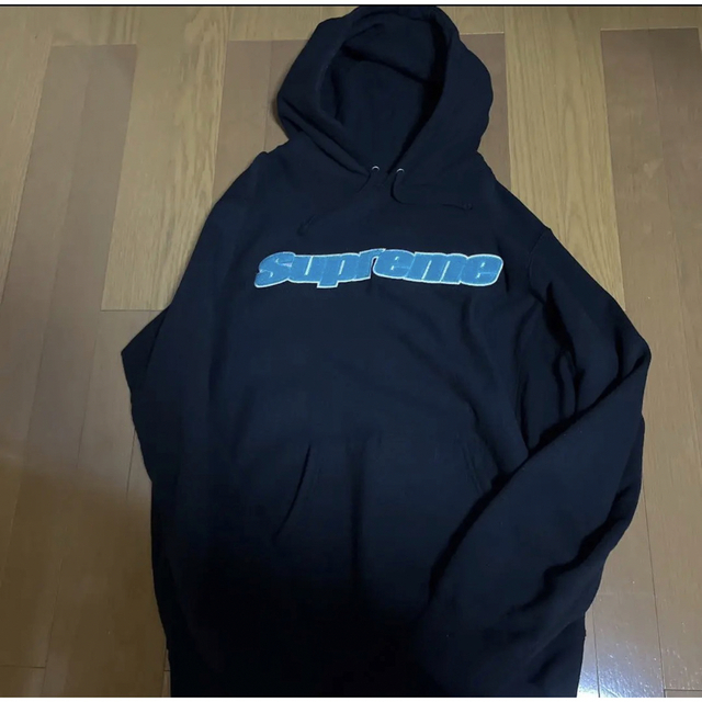 supreme chenille hooded sweatshirt ネイビーＬ