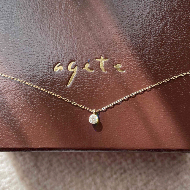 agete(アガット)のagete　ダイヤモンド ネックレス　K18YG　0.10ct レディースのアクセサリー(ネックレス)の商品写真