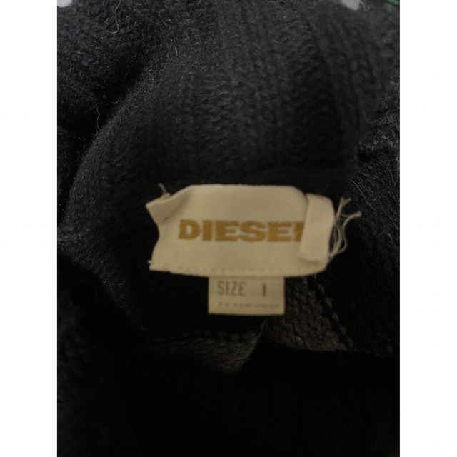 DIESEL(ディーゼル)のイタリア製ディーゼル オフタートルニットワンピース ボーダー×チェック 国内正規 レディースのワンピース(ひざ丈ワンピース)の商品写真