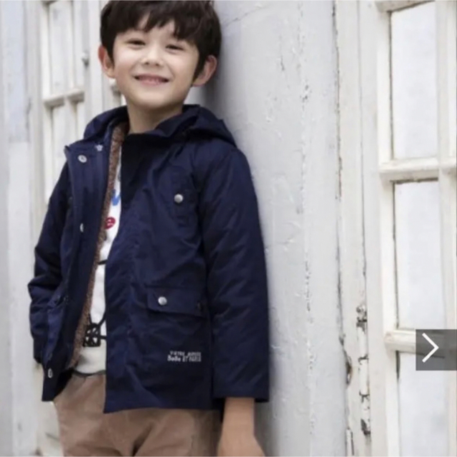 BeBe(ベベ)のBeBe  べべ　3wayコート 100 ネイビー　ボアジャケット　新品 キッズ/ベビー/マタニティのキッズ服男の子用(90cm~)(ジャケット/上着)の商品写真