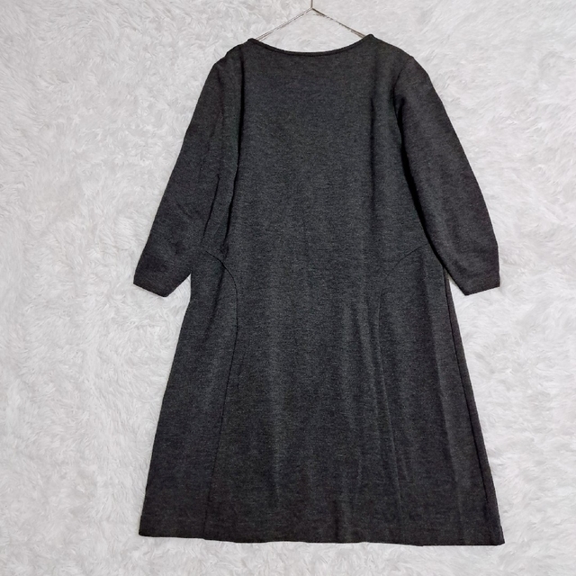 LAURA ASHLEY ローラアシュレイ ビジュー ワンピース ダークグレー ...