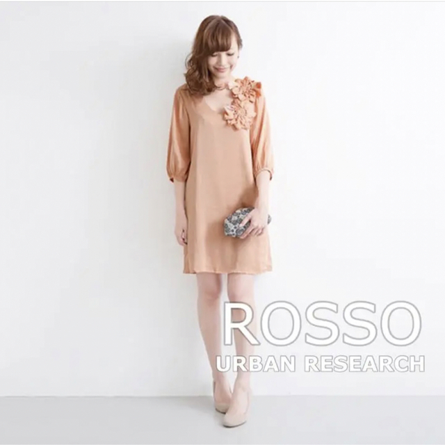 URBAN RESEARCH ROSSO(アーバンリサーチロッソ)の【美品】アーバンリサーチロッソ　ワンピース/パーティードレス/結婚式/お呼ばれ レディースのフォーマル/ドレス(ミディアムドレス)の商品写真