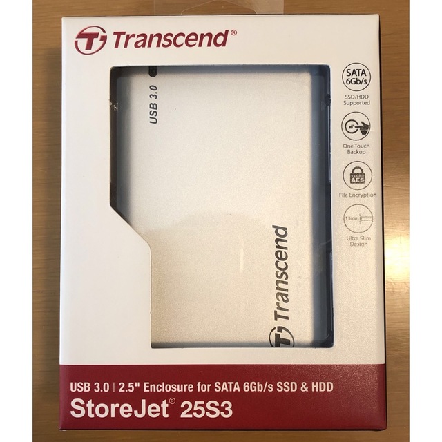 Transcend(トランセンド)の【美品】transcend USB3.0ポータブルHDDケース+500GBHDD スマホ/家電/カメラのPC/タブレット(PC周辺機器)の商品写真