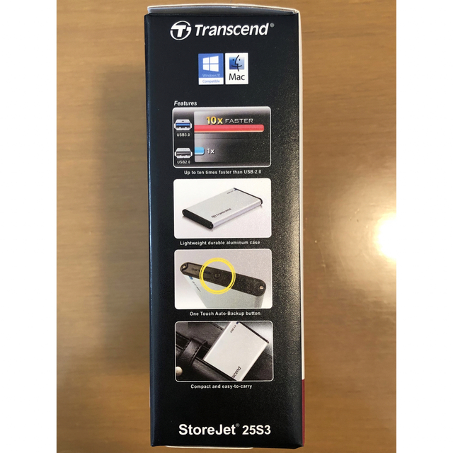 Transcend(トランセンド)の【美品】transcend USB3.0ポータブルHDDケース+500GBHDD スマホ/家電/カメラのPC/タブレット(PC周辺機器)の商品写真