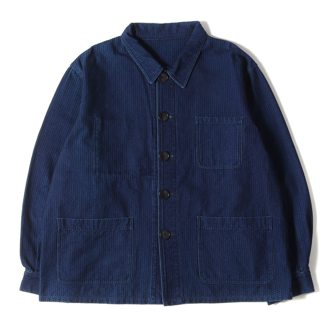 SOPHNET ソフネット ジャケット 藍染め 刺し子 ワークジャケット カバーオール WASHED WORK JACKET 20AW インディゴ M  アウター ブルゾン 【メンズ】【中古】 【送料無料】 51.0%OFF