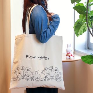 ミッフィー(miffy)の【トートバッグ】フラワーミッフィー ショップ限定お花柄miffyうさぎ年ブルーナ(トートバッグ)