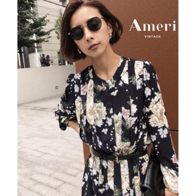 AMERI＊BLOSSOM PLEATS DRESS