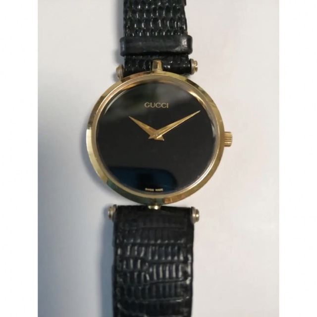 ◇ GUCCI グッチ シェリーライン ラウンドフェイス 腕時計 ブラック ...
