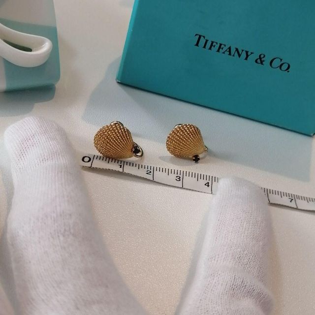 ティファニー　シェルモチーフ　サファイアイヤリング　貝殻　Tiffany　美品