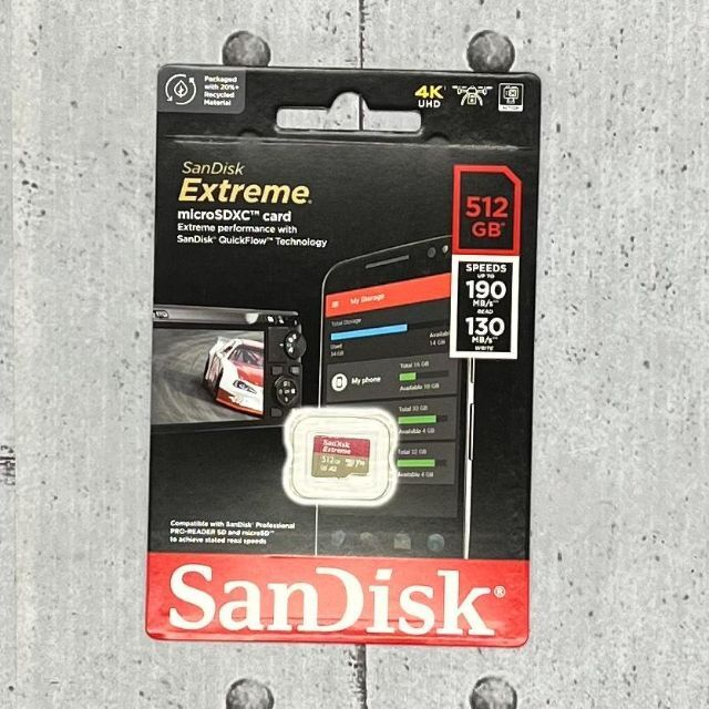 SanDisk(サンディスク)のSanDisk 512GB microSDXC[Extreme 160MB/s] スマホ/家電/カメラのPC/タブレット(PC周辺機器)の商品写真