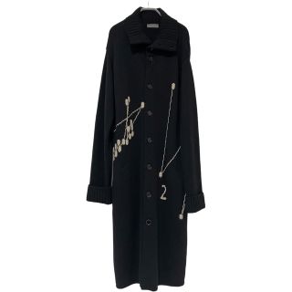 ヨウジヤマモト(Yohji Yamamoto)の スカルローズ期 14AW ヨウジヤマモト 点字ロゴニットコート 【2065】(ニット/セーター)