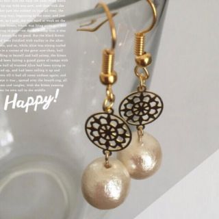 コットンパールピアス♡(ピアス)