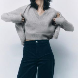 ザラ(ZARA)の【試着のみ】ZARA クロップドニットベスト(ニット/セーター)