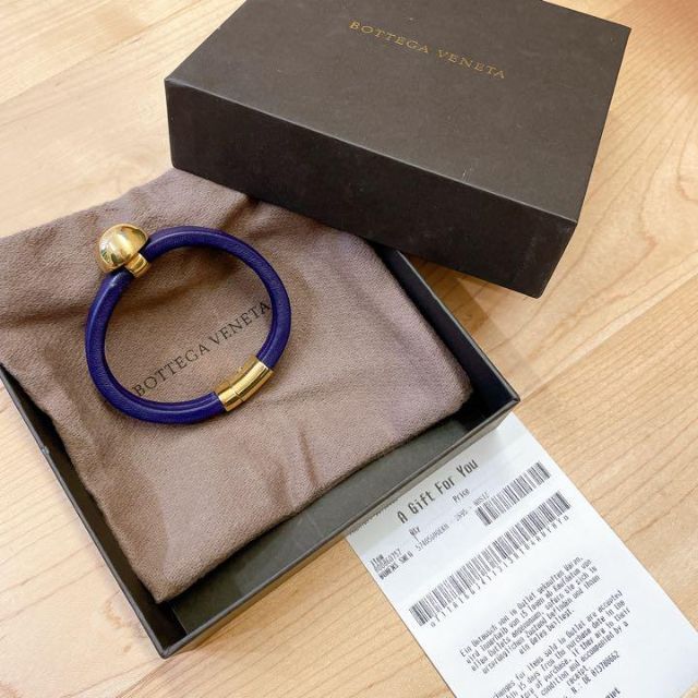 新品未使用】BOTTEGA VENETA レザーブレスレット ゴールド金具