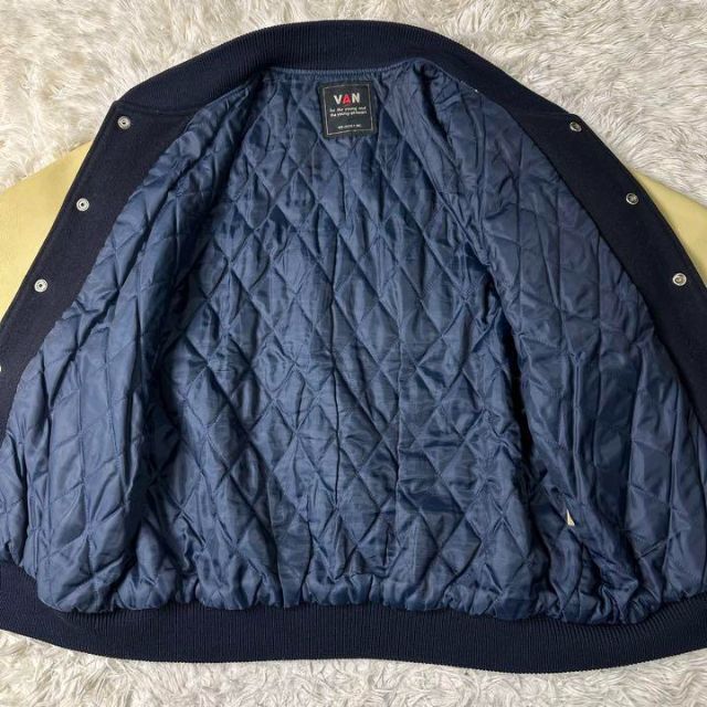 【激レア】VAN JACKET スタジャン 袖レザー ネイビー L 【激レア】VAN JACKET スタジャン 袖レザー ネイビー L