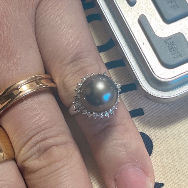 Pt900 ブラックパールダイヤリング | mawadgroup.com