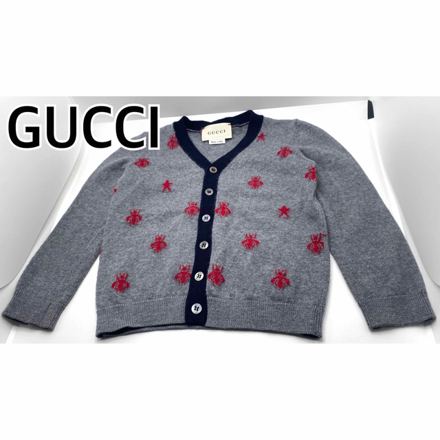 Gucci(グッチ)のGUCCI ☆ 美品 BEE カーディガン 12/18m  キッズ/ベビー/マタニティのベビー服(~85cm)(カーディガン/ボレロ)の商品写真