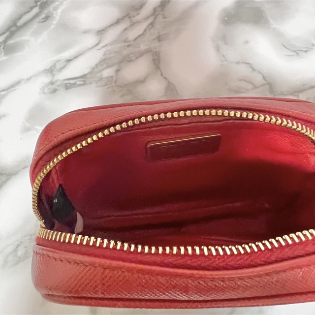 PRADA プラダ ポーチ キーケース サフィアーノ レッド コインケース
