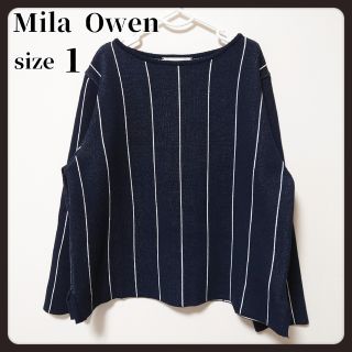 ミラオーウェン(Mila Owen)のミラオーウェン ストライプ トップス プルオーバー カットソー M(カットソー(長袖/七分))