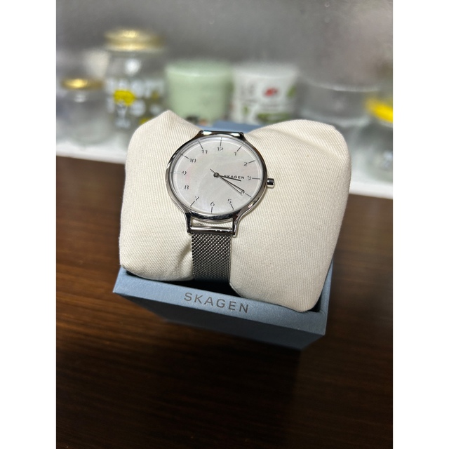 SKAGEN(スカーゲン)のSKAGEN  ANITA マザーオブパール スチールメッシュウォッチ レディースのファッション小物(腕時計)の商品写真