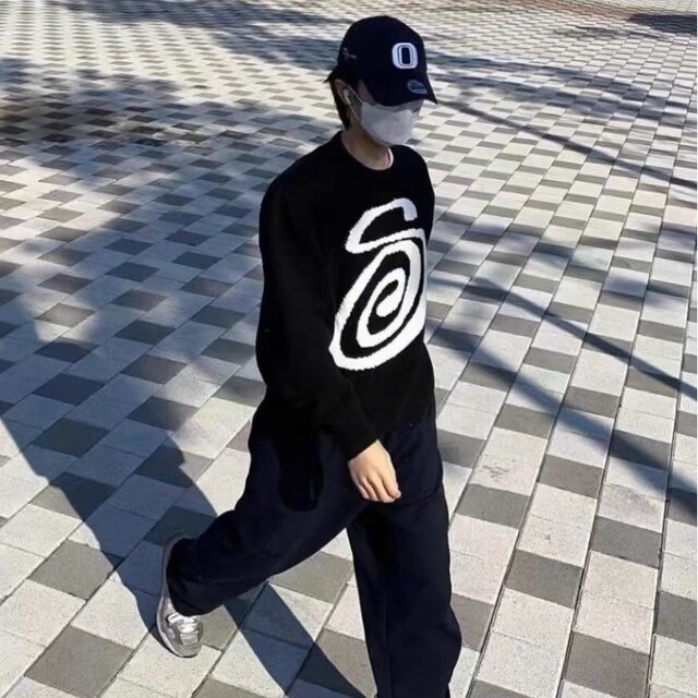 サイズ STUSSY CURLY S SWEATER ニット セーター L いたします