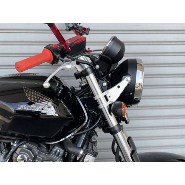 最高級ジュラルミン ヘッドライトステー 41φ用 シルバー H7-41SV 自動車/バイクのバイク(パーツ)の商品写真