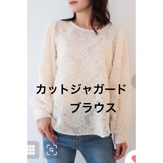 ラウンジドレス(Loungedress)のフロッキーフラワージャガードシアーブラウスANBIENTアンビエント水洗い可能バ(シャツ/ブラウス(長袖/七分))