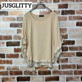 ジャスグリッティー(JUSGLITTY)の【JUSGLITTY】ビーズネックレースデザインポンチョニット(ニット/セーター)