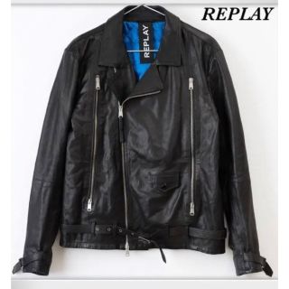 リプレイ(Replay)のREPLAY リプレイ メンズ ラムレザー ライダースジャケット(ライダースジャケット)