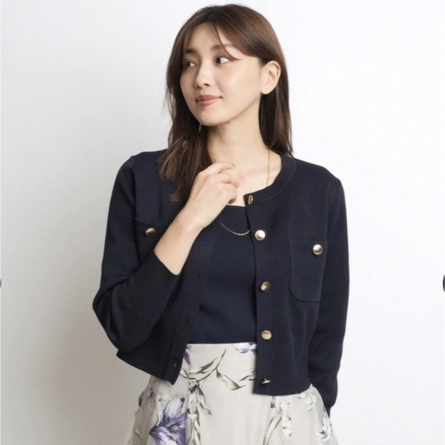 【今季☆】ジャスグリッティー 7分袖ニットジャケットアンサンブル ジャケットのみ 【今季☆】ジャスグリッティー 7分袖ニットジャケットアンサンブル ジャケットのみ