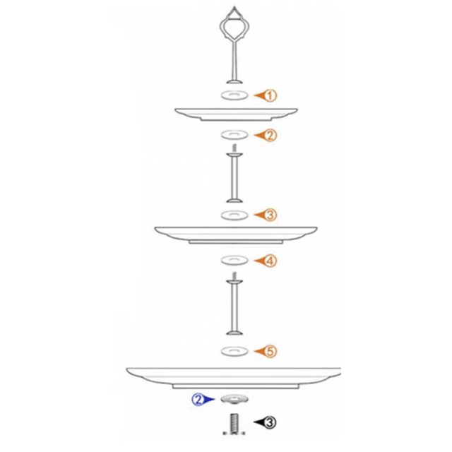 ケーキ スタンド プレート 3段セット アフタヌーンティー フルーツ トレー 皿 1
