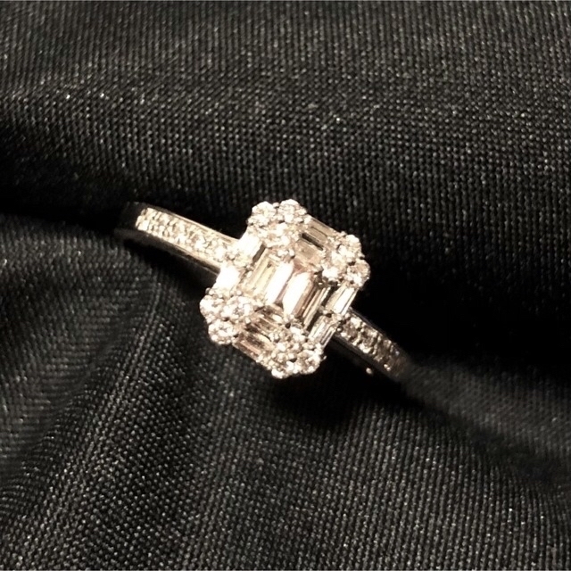 ダイヤモンド　リング　バケット　スクエア レディースのアクセサリー(リング(指輪))の商品写真
