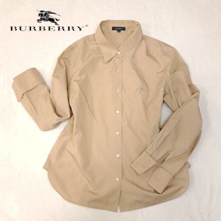 バーバリー(BURBERRY)の【美品】BURBERRY LONDON  長袖 シャツ 刺繍ロゴ ブラウン LL(シャツ/ブラウス(長袖/七分))