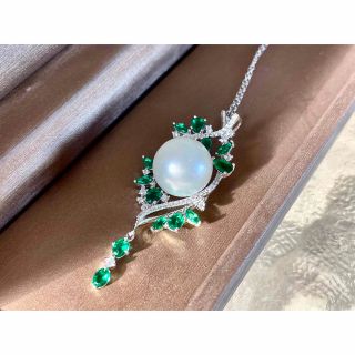 売り出し販促品 12mm超大珠南洋白蝶真珠ネックレス ネックレス