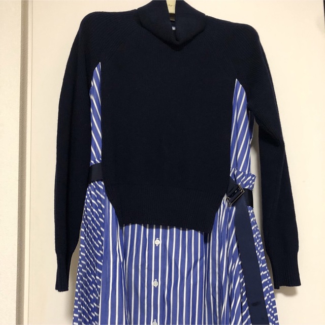 sacai - sacai Wool Knit Dress ストライプ ワンピースの通販 by お ...