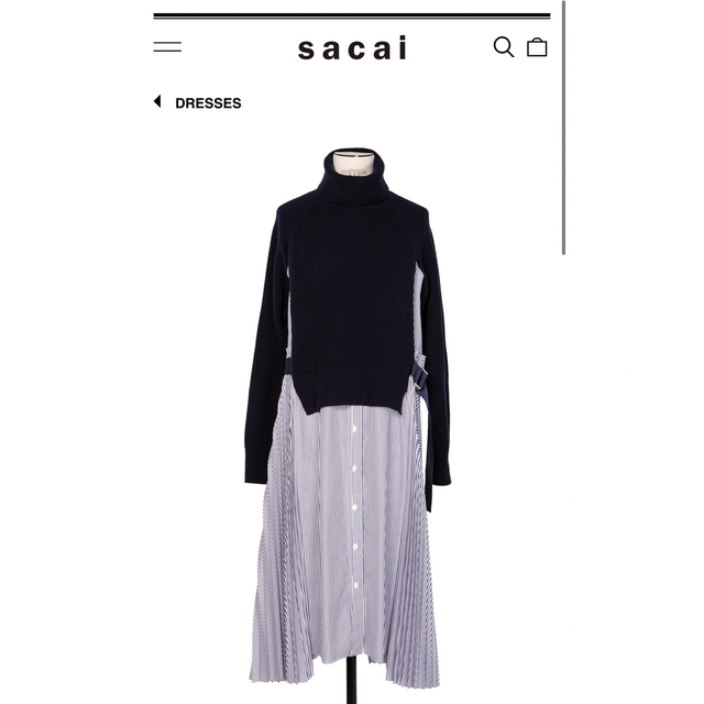 sacai Wool Knit Dress ストライプ　ワンピース