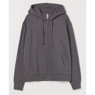 エイチアンドエム(H&M)のH&M ジップアップパーカー☆チャコールグレー(パーカー)