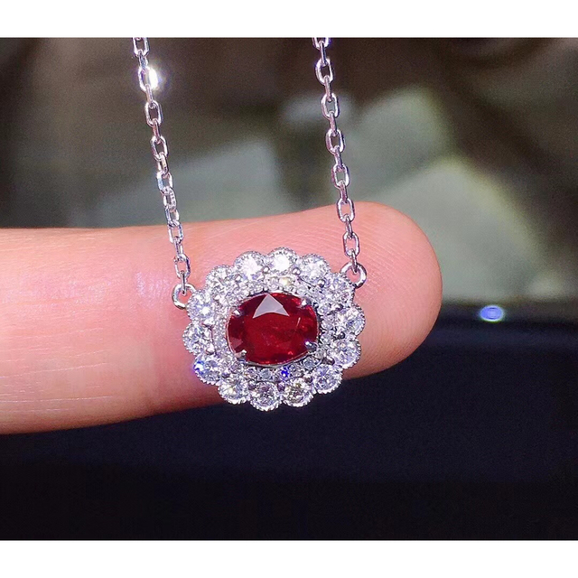 ⭐天然 ルビー ダイヤモンド ネックレス k18 1.01ct - musikkapelle
