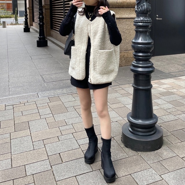 RiLi ボアベスト アイボリー 4