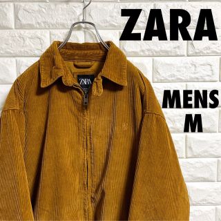 ザラ(ZARA)のZARA ザラ　中綿コーディロイジャケット　刺繍ロゴ　メンズMサイズ(ブルゾン)