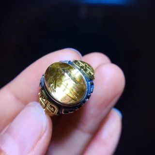 ⭐︎【天然】タイチンクオーツ リング s925 11.9x8mm