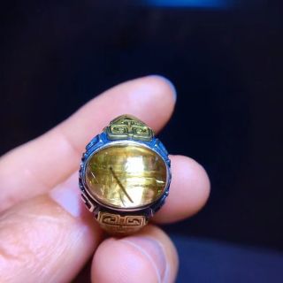 天然】タイチンクオーツ リング S925 15.3*11.7mm-