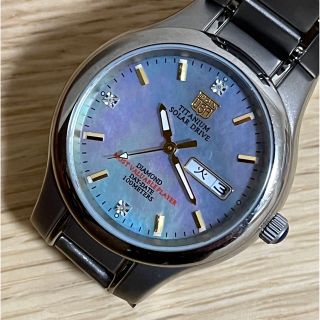 エルジン(ELGIN)のELGIN エルジン　ダイヤモンド　ソーラー  チタン(腕時計(アナログ))