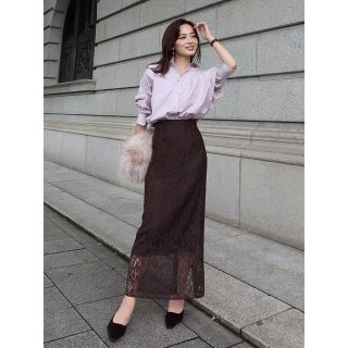 ánuans - anuans 完売 美品 コードレースハイウエストタイトスカート