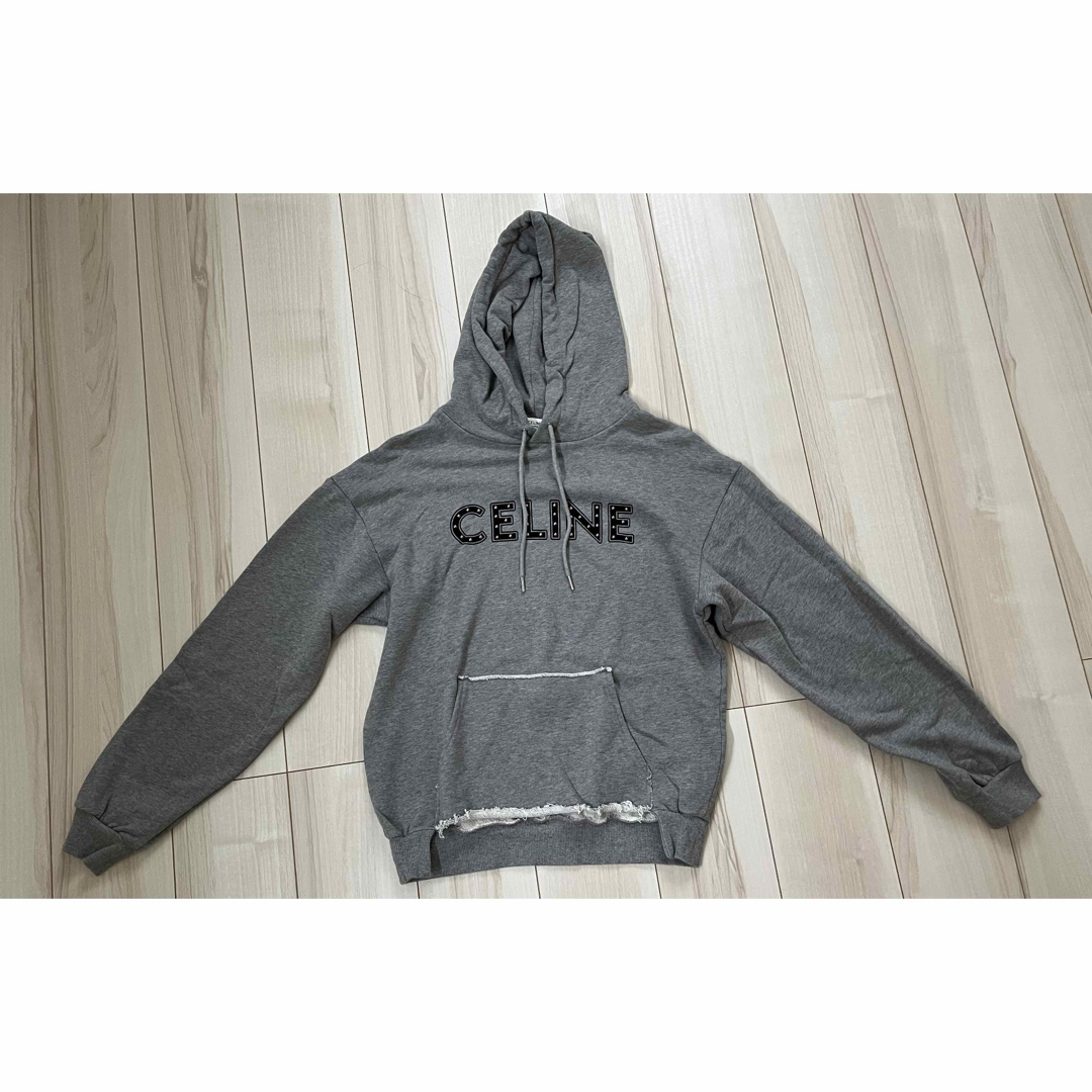 CELINE - セリーヌ スタッズ付き CELINE スウェットパーカーの CELINE - セリーヌ スタッズ付き CELINE スウェットパーカーの